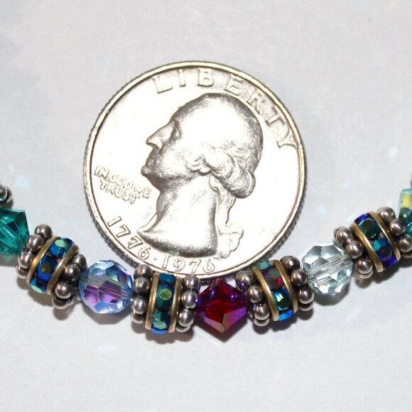 Handmade Sterling Silver Crystal Bead Bracelet - Picture 2 of 5